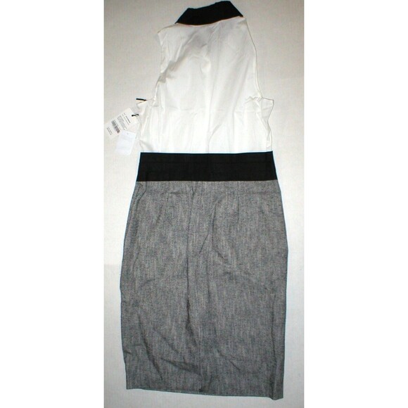 Womens NWOT $278 Worth New York 8 Dress Black White Gunmetal Colorblock Office - Picture 4 of 6